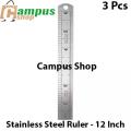 Stainless Steel Ruler - 12 Inch - 3pcs. 