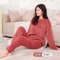 Autumn and winter coral velvet pajamas fairy warm warm suit pants new casual long sleeve loungewear thickened fashion women's winter.