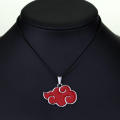 Japanese Anime Naruto Necklace Keychain Akatsuki Organization Cosplay Red Cloud Metal Unisex Pendant Necklace Keychain for Fans Gift. 
