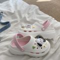 Platform Coros Shoes Women's Summer Outerwear 2024 New Seaside Beach Height Increasing Non-Slip Closed Toe Sandals for Women. 