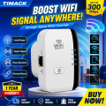 TIMACK® 300Mbps WIFI RE-PEATER For Home/Office Wireless Rep-eater 2.4G Router Wifi Range Extender Wi-Fi Signal Amplifier 802.11N Network Card Adapter for PC.
