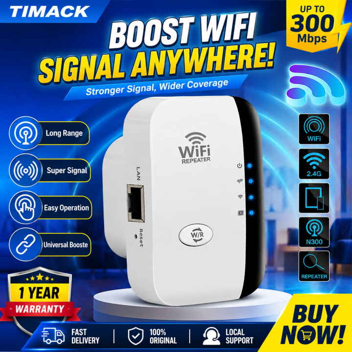 TIMACK® 300Mbps WIFI RE-PEATER For Home/Office Wireless Rep-eater 2.4G Router Wifi Range Extender Wi-Fi Signal Amplifier 802.11N Network Card Adapter for PC