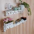 LALA 1pcs M White Wooden Carved Wall Shelf Display Hanging Rack Storage Rack Home Decor. 