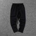 New Men's Casual Spring Summer Fall Running Pants Student Boy Korean Fashion Sports Nine Pants Quick Dry Double Pockets.