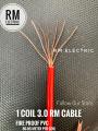 House wiring cable 3.0 RM Fire Proof 1 COIL Cable Aluminium Copper Colour (3.0 RM) Cable BYA-FR Red And Black Electric Wiring Cable 7/22.