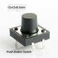 5Pcs- Momentary Push Button Switch 12x12x9.5mm 4Pin On Off Momentary Tactile Tact Push Button Micro Switch Self Reset Switches DIP Top. 