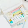 Transparent Pencil Case Plastic Pencil Box Crayon Pen Storage Box Marker Pen Case Stackable Office Supplies Box Pencil Case.