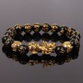 Pixiu Guardian Bracelet Bring Luck Wealth Beads Strand Bracelets Chinese Fengshui Wristband Unisex Lucky Wealthy Men Women.