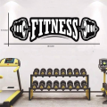 Wall Stickers Fitness Art For Gym Home - Black - Removable Sticker.