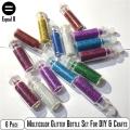 6 Pcs Multicolor Glitter Bottle Set For DIY Crafts & Arts Colorful Sparkle.