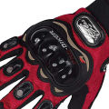 Motorcycle pro-biker Hand gloves full finger for biker. screen touch Red.