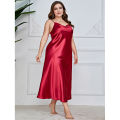 Women Plus Size Night Dress Skirt Nightgown Silk Dress.