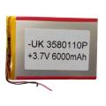 3.7V 6000mAh Rechargeable Lithium Battery for tab and power bank.