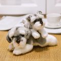 Simulation Dog Plush Toy Stuffed Animal Super High Quality Realistic Schnauzer Dog Toy For Luxury Home Decor Pet Lover Gift.