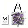【New Style】Butterfly Printed Shoulder Shopping Bag Casual Large Tote Handbag.