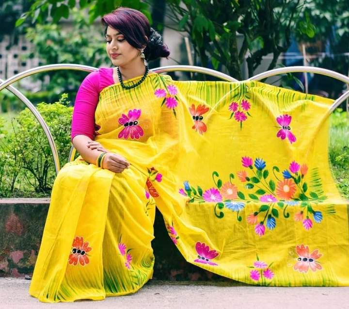 Hand%20Print%20Half%20Silk%20Sharee%20For%20Women%20-%20Image%202