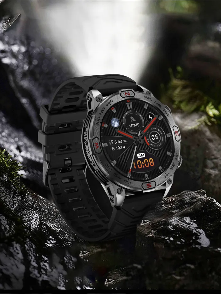 Smart Watch Men AMOLED HD Compass Flashlight 100+ Sports