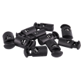 Diameter 8 mm Hole, Cord Cord Stopper Laces Snap Hook, Black, 20 Pcs.