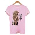 Pink Cotton Half Sleeve T-Shirt For Women - T Shirt For Women. 