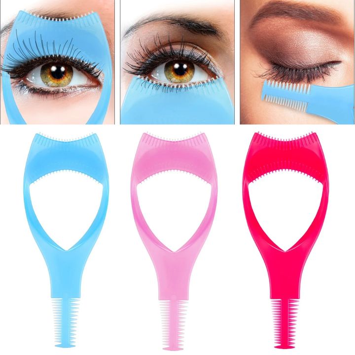1/3Pcs 3 In 1 Mascara Shield Applicator Guard Eyelash Guide Aid Lash Assist Comb Eyelash Cosmetic Tool for Women Girls Makeup