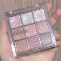 DIKALU New Nine-color Eyeshadow Palette Rose Pink Color Pearly Matte Glitter Eyeshadow Shiny Eye Shadow Long-lasting Eye Makeup. 