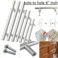 20 pcs 4'' /Drawer, Cabinet Handle / Hollow Tube T-Bar Stainless Steel Furniture Door Handles Brushed Nickel Drawer Pulls. 