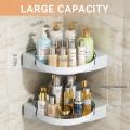 Space-saving Shower caddy corner Convenient Durable 360 degrees rotate Shower organizer shelves Waterproof Easy to install Lazy Susan organizer turntable for Small bathrooms College dorm rooms Family.