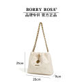 BORRY ROSA/Bailirosa New Large Capacity Swan Embossed Cloud Bag Shoulder Underarm1866.