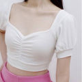 Crop Tops Blouse for Women - white - Blouse For Women. 