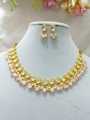 Exclusive degain white pearl colourful necklace with earring for women. 