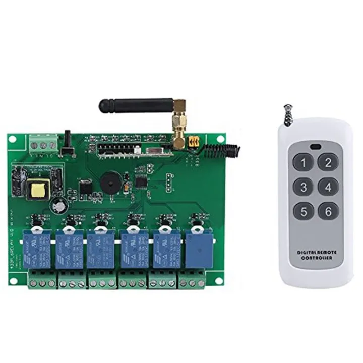 Relay Module Board 110-240V 6 Channel Remote Control Switch Momentary ...