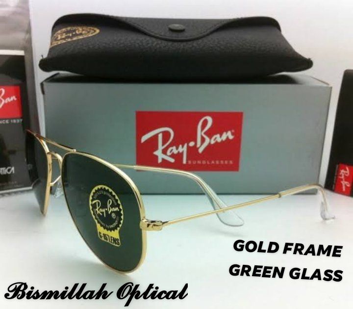 Ray-Ban Aviator Golden Green Sunglass For Men