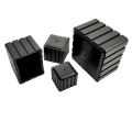 Black Square PVC Rubber Chair Leg Cap Chair Table Leg Furniture Pipe End Cap Table Leg Cap Anti-slip Floor Protection Pipe Plug.