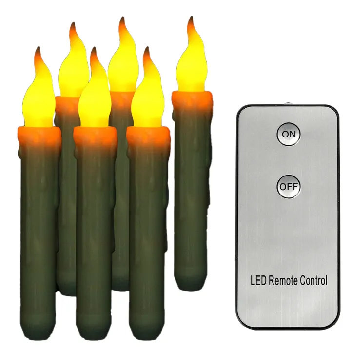 Qiunery%206Pcs%20Led%20Electric%20Candles%20Lamp%20With%2010%20Key%20Remote%20Control,%20Automatic%20Timer%203D%20Led%20Battery%20Candles%20Light,%20Flameless%20Taper%20Candles%20Light%20For%20Wedding%20Christmas%20Candles%20Lamp%20-%20Image%204