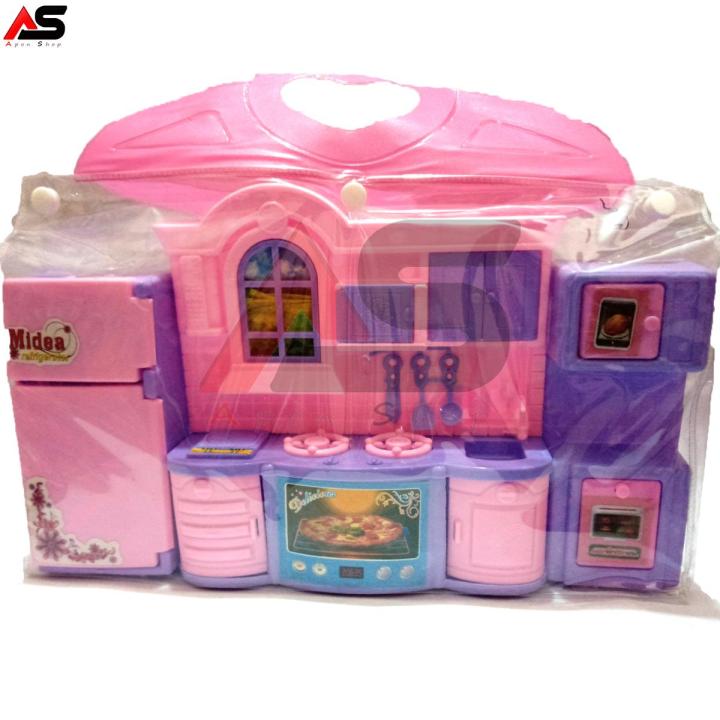 Plastic Baby Toy doll House mini kitchen Set Pink Doll Daraz