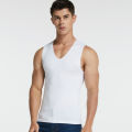 Men's Ice Silk Seamless Vest Summer Young Men Solid Color Stretch Sports Quick Dry Wide Shoulder Thin V-Neck Base Shirt. 