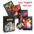 55 Pcs Pokemon Golden Cards Gold Foil Set Black, Silver Card. 
