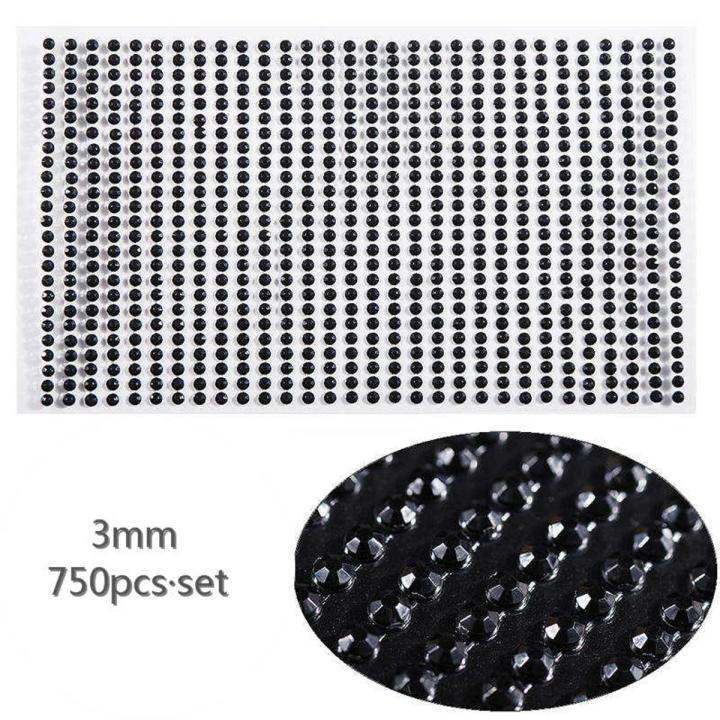 3mm 4mm Self Adhesive Rhinestone Crystal Acrylic Stickers DIY Nail