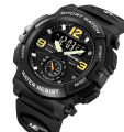 SKMEI 2341 Men’s Sport Watch – Large Dial, Quartz Digital, Alarm, Waterproof Wristwatch - Black.