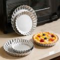 Bakeware Edge-patterned Egg Tart Molds Nonstick Flower Shape Pizza Baking Pan Aluminum Fluted Pie Plate Mould Baking.