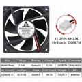 Gdstime DC 5V 12V 24V 48V 80mm 8025 Computer Case Fan 80x80x25mm PC Case CPU Brushless Cooling Fan Hydraulic/Dual Ball Radiator-5V Hydraulic XH2.54-1Pcs 8025 fan. 