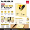 Deli EA00353 Sticky Notes Yellow 3×3 Inch 100 Sheets Self Adhesive Memo Pad for Office & School Use. 