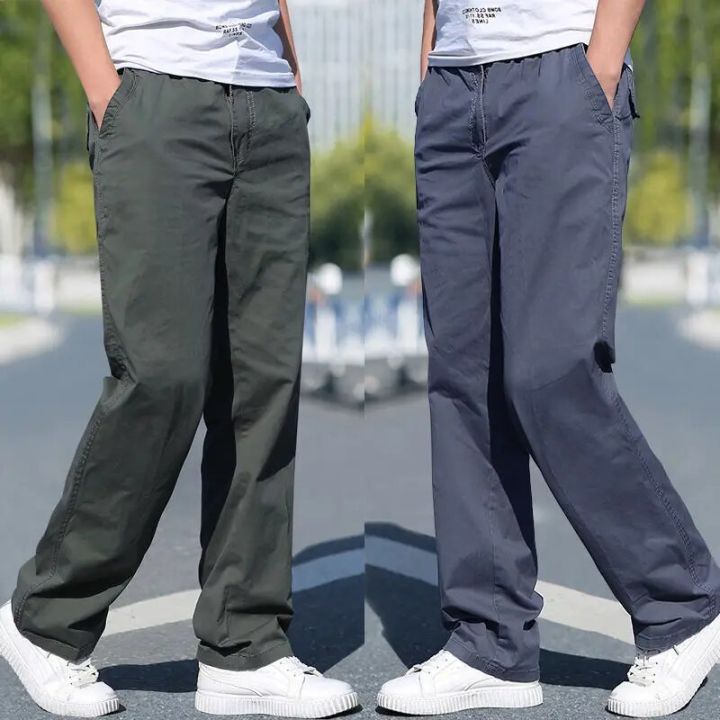 Men's%20Clothes%20Spring%20Summer%20Cargo%20Pants%20Cotton%20New%20Overalls%20Large%20Size%20Relaxed%20Fit%20Jogger%20Gym%20Korean%20Work%20Wear%20Baggy%20Trousers%20-%20Image%204