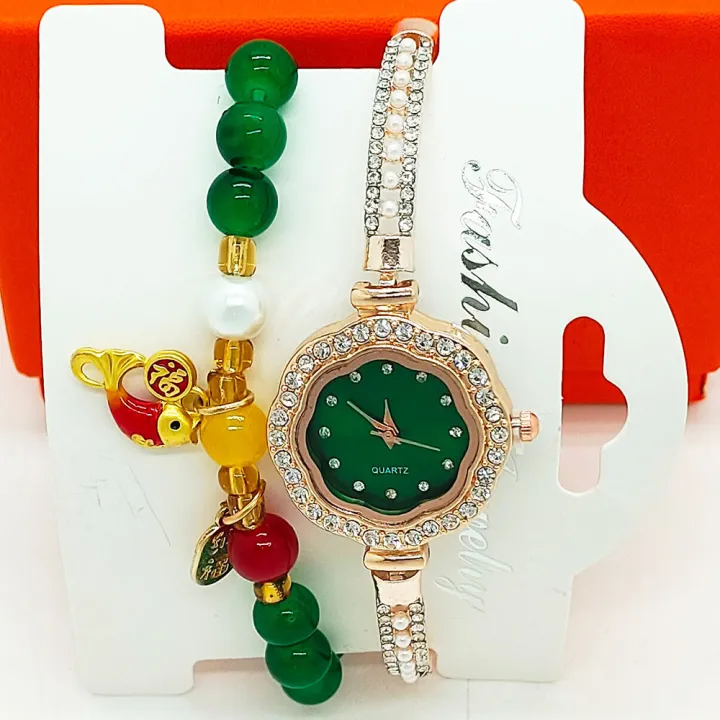 New%20Hot%20Selling%20Pearl%20Watch%20Bracelet%20Plum%20Blossom%20Watch%20Set%20Gift%20Full%20Diamond%20Women's%20Watch%20Factory%20Direct%20One%20Piece%20Dropshipping%20-%20Image%203