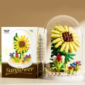 2024 DIY Decoration Home Flower Bouquet Building Set Red Rose Carnation Building Block Model ABS Decorative Assembled Toys. 