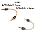 DD ddHiFi BC44Gold 4.4mm Balanced Audio Cable Symmetrical Double-Strand Shielded, Floating Shield, Single Crystal Silver 10cm/15.