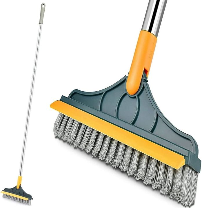 2 in 1 Multipurpose Cleaning Mop(2 in 1 Bathroom Cleaning Brush Wiper Tiles Cleaning Bathroom Brush Floor Scrub Brush with Long Handle 120° Rotate Home Kitchen Bathroom Cleaning Brush Pack-1)