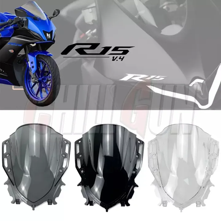 Motorcycle%20R%20Series%20Windshield%20Visor%20Double%20Bubble%20Windscreen%20Fit%20For%20YAMAHA%20R15M%20V4%20(Smoke%20Black)%20-%20Image%207