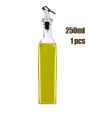 250ml Crystal Clear Square Shaped Glass Oil Dispenser Bottle with Lever-Release Stopper Snap Flip Top Lid Bottle for Olive Oil, Vinegar.