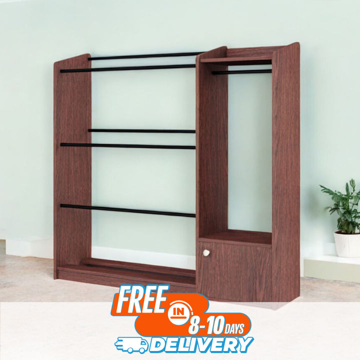 CUPBOARD Alana, Strong structure 4/4 fit Alna with 1 Door Storage Cabinet, Modern Home Cloths Hanging Cabinet Alana by Nice Furniture